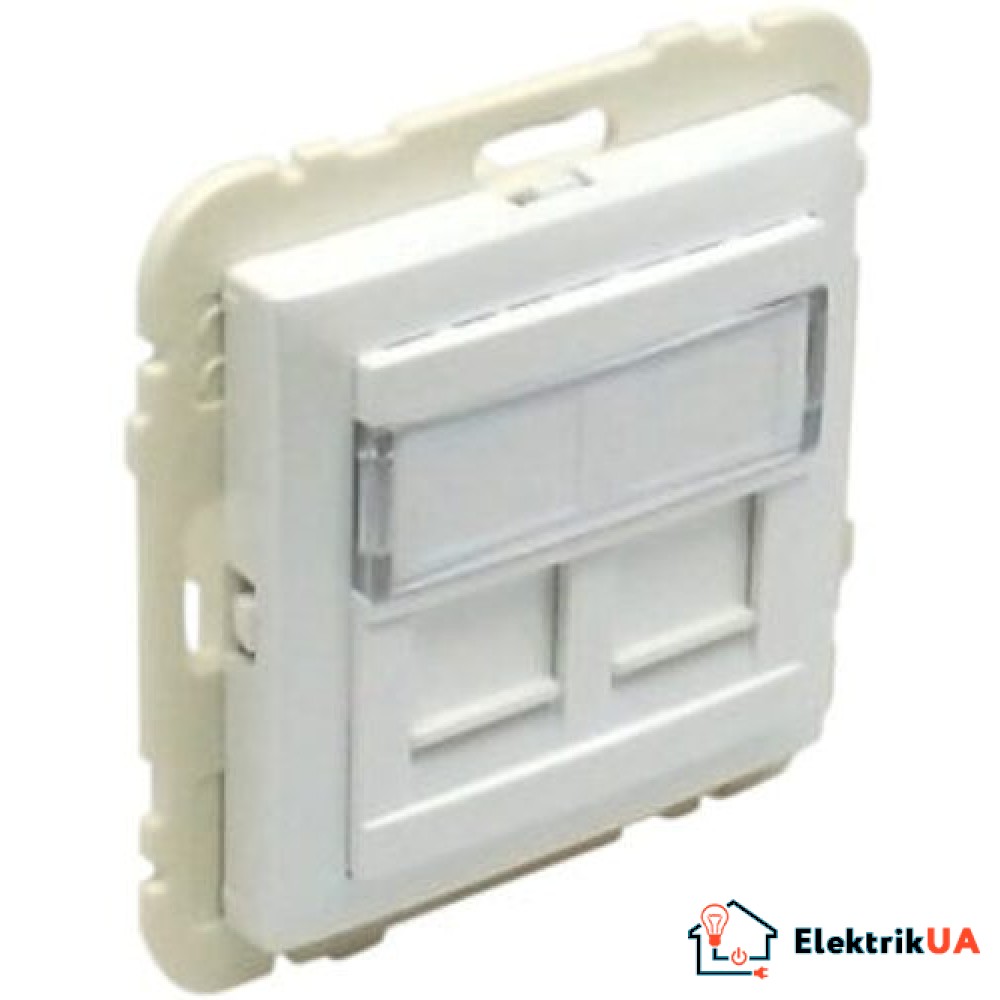 Розетка компьютерная двойная 2хRJ45 cat5e UTP Efapel Logus Ледяной металлик 21975 TGE